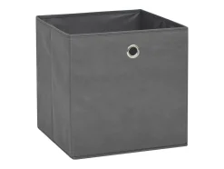 Conjunto de 4 Caixas de Arrumação Cinzentas em TNT 32x32x32 cm