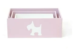 Conjunto de 3 caixas de madeira Puppy