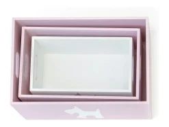 Conjunto de 3 caixas de madeira Puppy