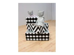 Conjunto de 3 caixas de madeira Pattern