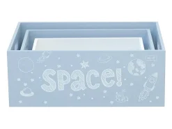 Conjunto de 3 caixas de madeira Space