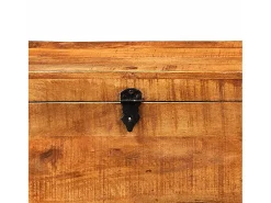Conjunto de 2 cofres armazenamento de madeira de mango