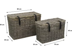 Conjunto de 2 malas de arrumação em kubu NEFTA - C80 x L45 x A55 cm e C70 x L35 x A45 cm