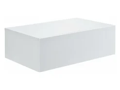 Conjunto de 2 mesas de cabeceira/prateleiras de parede para quarto com 2 gavetas 46 cm laqueadas a branco 03_0000010