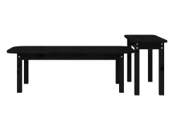 Conjunto de 2 Mesas de Centro | Mesa de apoio pinho maciço preto