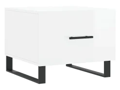 Conjunto de 2 Mesas de Centro | Mesa de apoio | Mesa de café 50x50x40 cm branco brilhante