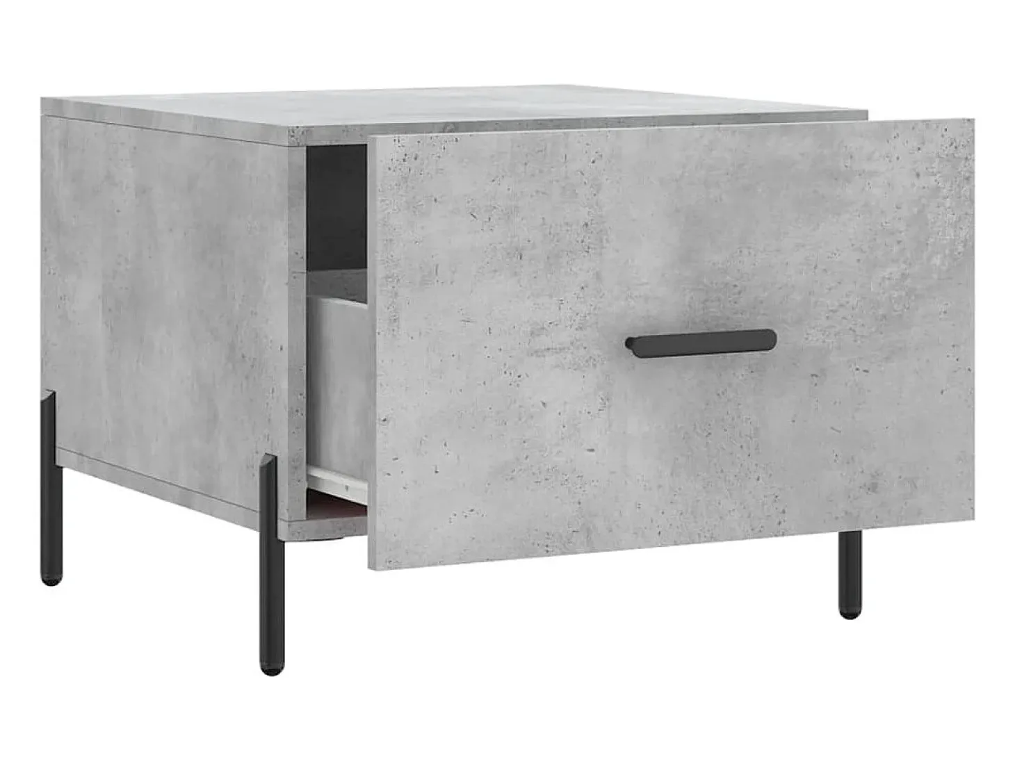 Conjunto de 2 Mesas de Centro | Mesa de apoio | Mesa de café 50x50x40 cm madeira processada cinza cimento