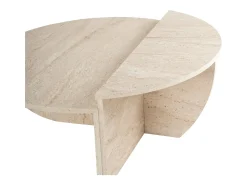 Conjunto de 2 mesas de cento efeito travertino bege - ALOEVA