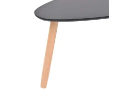 Conjunto de 2 Mesas de Centro | Mesa de apoio pinho maciço preto