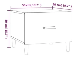 Conjunto de 2 Mesas de Centro | Mesa de apoio 50x50x40cm deriv. madeira carvalho sonoma