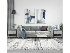 Conjunto de 2 Mesas de Centro | Mesa de apoio | Mesa de café 50x46x50 cm deriv. madeira cinza-cimento