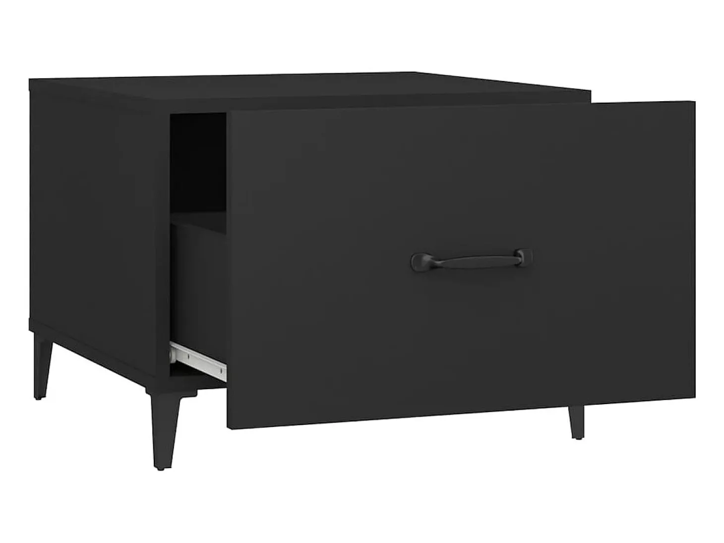Conjunto de 2 Mesas de Centro | Mesa de apoio com pernas de metal 50x50x40 cm preto