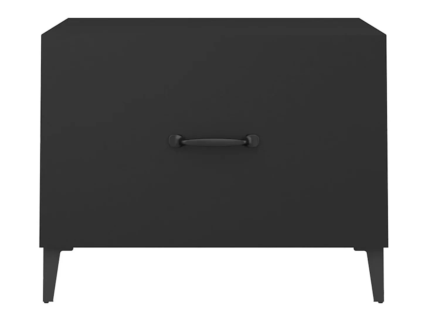 Conjunto de 2 Mesas de Centro | Mesa de apoio com pernas de metal 50x50x40 cm preto