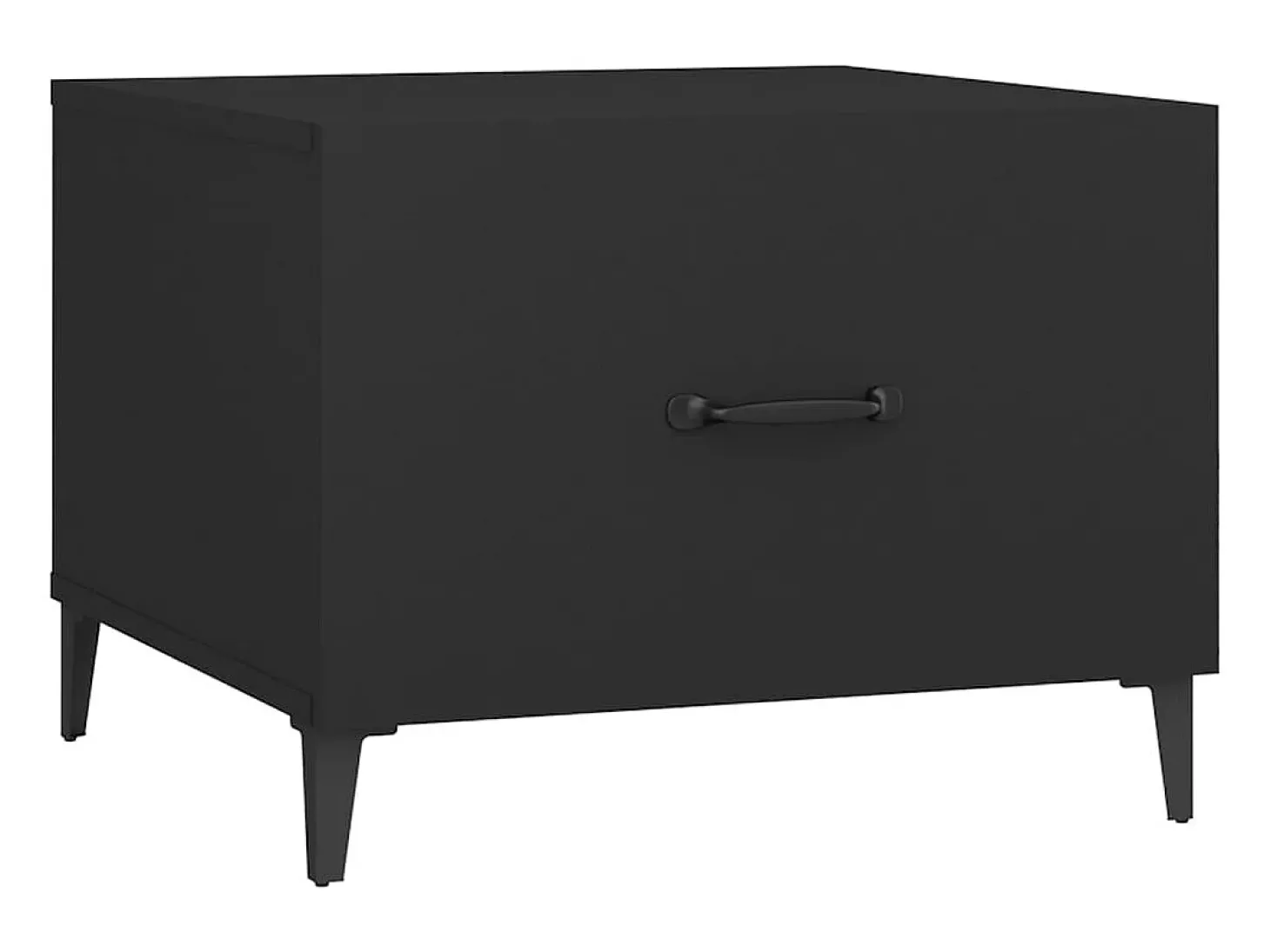 Conjunto de 2 Mesas de Centro | Mesa de apoio com pernas de metal 50x50x40 cm preto