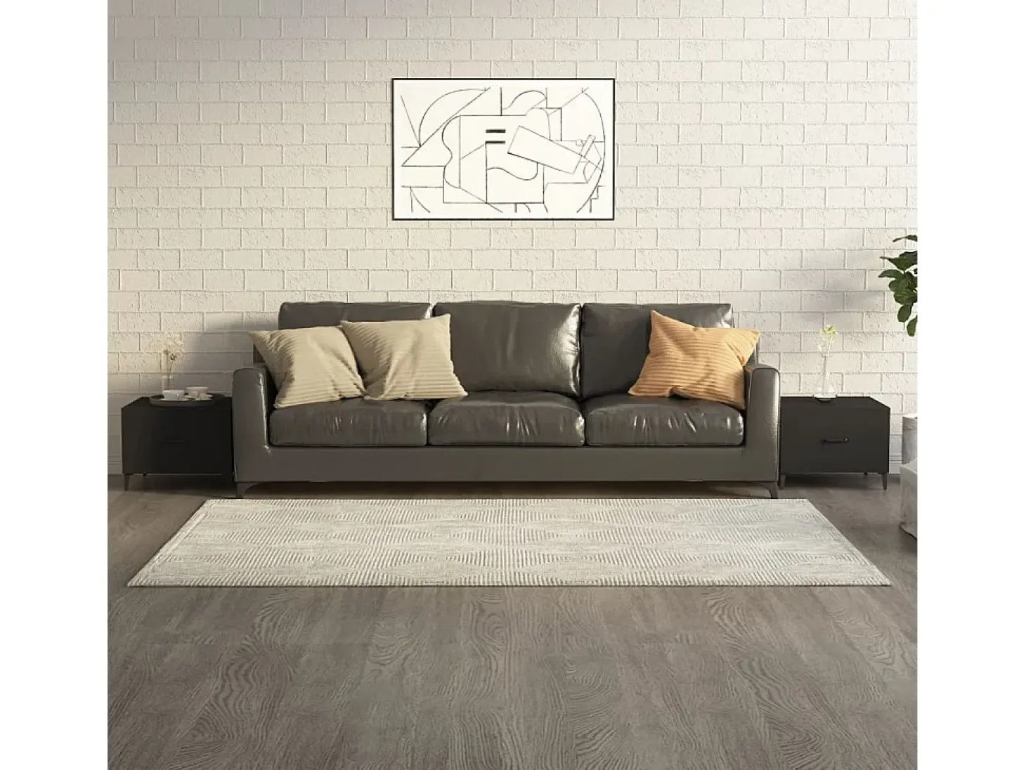Conjunto de 2 Mesas de Centro | Mesa de apoio com pernas de metal 50x50x40 cm preto