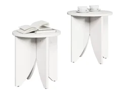 Conjunto de 2 Mesas de Centro | Mesa de apoio Branco 41.5x41.5x44 cm