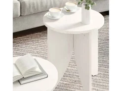 Conjunto de 2 Mesas de Centro | Mesa de apoio Branco 41.5x41.5x44 cm