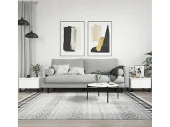 Conjunto de 2 Mesas de Centro | Mesa de apoio | Mesa de café 50x46x35cm deriv. madeira branco brilhante
