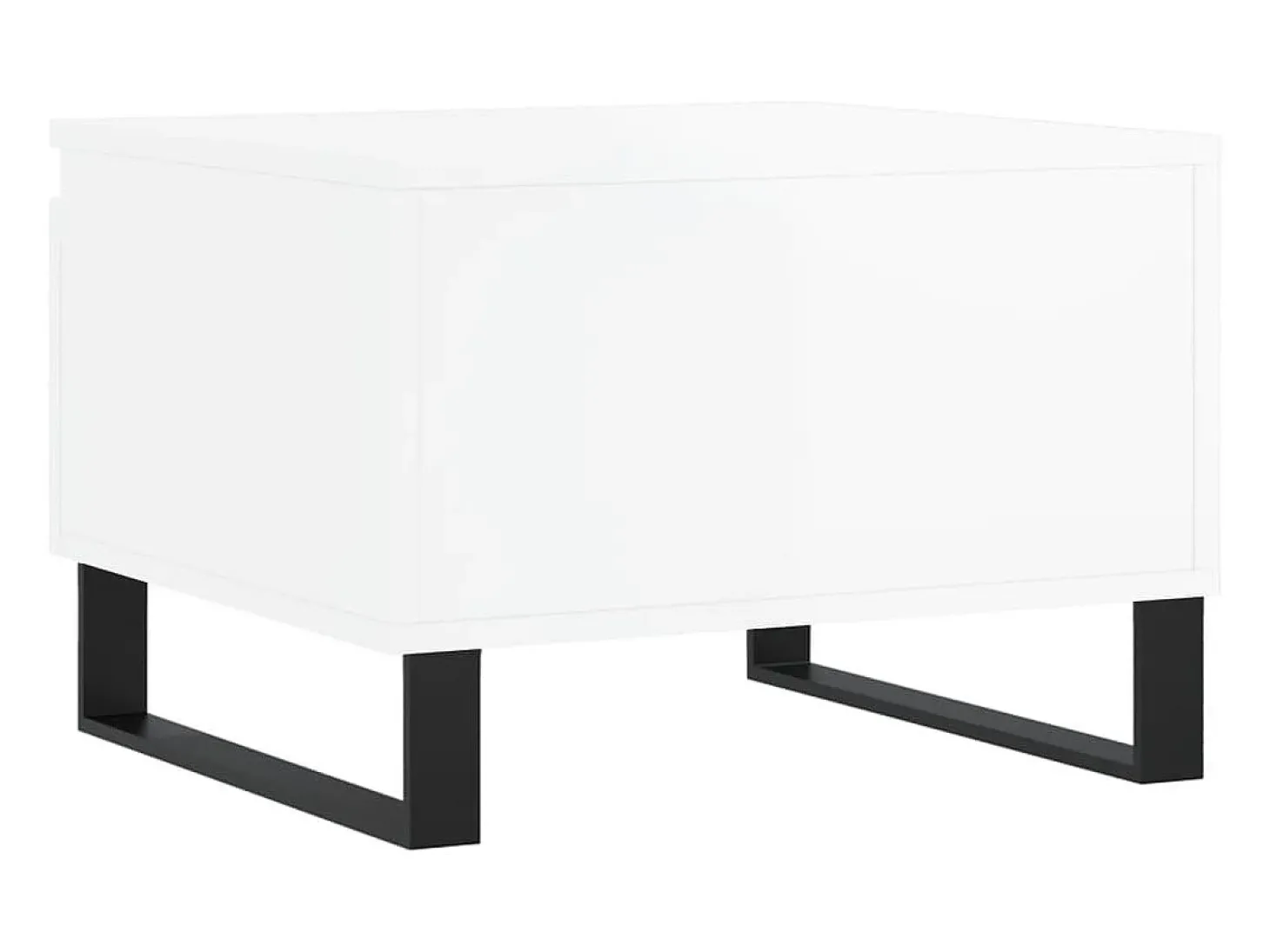 Conjunto de 2 Mesas de Centro | Mesa de apoio | Mesa de café 50x46x35cm deriv. madeira branco brilhante