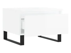 Conjunto de 2 Mesas de Centro | Mesa de apoio | Mesa de café 50x46x35cm deriv. madeira branco brilhante