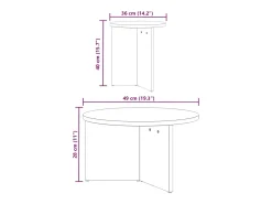 Conjunto de 2 Mesas de Centro | Mesa de apoio Natural 49x49x28 cm