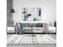 Conjunto de 2 Mesas de Centro | Mesa de apoio | Mesa de café 50x46x50cm deriv. madeira branco brilhante