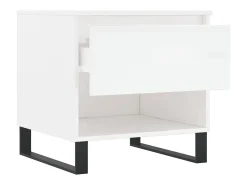 Conjunto de 2 Mesas de Centro | Mesa de apoio | Mesa de café 50x46x50cm deriv. madeira branco brilhante