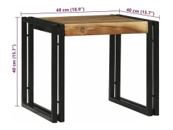 Conjunto de 2 Mesas de Centro | Mesa de apoio | Mesa de café Castanho Madeira de acácia maciça