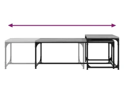 Conjunto de 2 Mesas de Centro | Mesa de apoio derivados de madeira cinzento sonoma