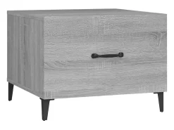 Conjunto de 2 Mesas de Centro | Mesa de apoio + pernas de metal 50x50x40 cm sonoma cinza