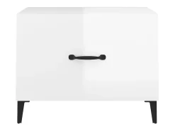 Conjunto de 2 Mesas de Centro | Mesa de apoio + pernas de metal 50x50x40 m branco brilhante