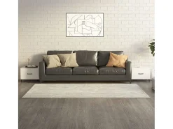 Conjunto de 2 Mesas de Centro | Mesa de apoio + pernas de metal 50x50x40 m branco brilhante