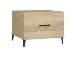 Conjunto de 2 Mesas de Centro | Mesa de apoio com pernas de metal 50x50x40 cm sonoma