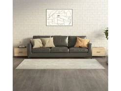 Conjunto de 2 Mesas de Centro | Mesa de apoio com pernas de metal 50x50x40 cm sonoma