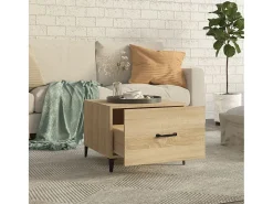 Conjunto de 2 Mesas de Centro | Mesa de apoio com pernas de metal 50x50x40 cm sonoma