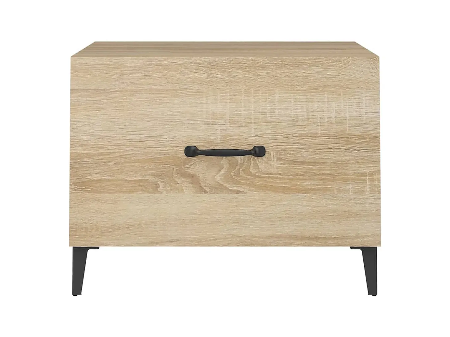 Conjunto de 2 Mesas de Centro | Mesa de apoio com pernas de metal 50x50x40 cm sonoma