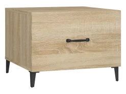 Conjunto de 2 Mesas de Centro | Mesa de apoio com pernas de metal 50x50x40 cm sonoma