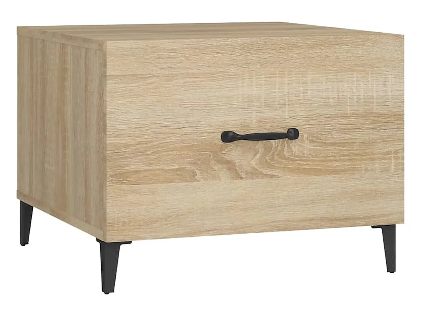 Conjunto de 2 Mesas de Centro | Mesa de apoio com pernas de metal 50x50x40 cm sonoma