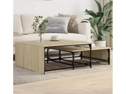 Conjunto de 2 Mesas de Centro Baixas | Mesa de apoio deriv. madeira/metal carvalho sonoma
