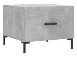 Conjunto de 2 Mesas de Centro | Mesa de apoio | Mesa de café 50x50x40 cm madeira processada cinza cimento