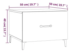Conjunto de 2 Mesas de Centro | Mesa de apoio com pernas de metal 50x50x40 cm branco