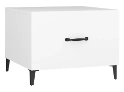 Conjunto de 2 Mesas de Centro | Mesa de apoio com pernas de metal 50x50x40 cm branco