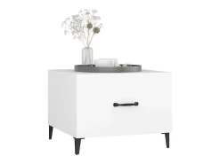 Conjunto de 2 Mesas de Centro | Mesa de apoio com pernas de metal 50x50x40 cm branco