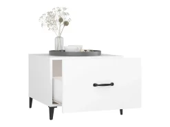 Conjunto de 2 Mesas de Centro | Mesa de apoio com pernas de metal 50x50x40 cm branco