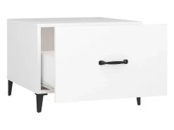 Conjunto de 2 Mesas de Centro | Mesa de apoio com pernas de metal 50x50x40 cm branco