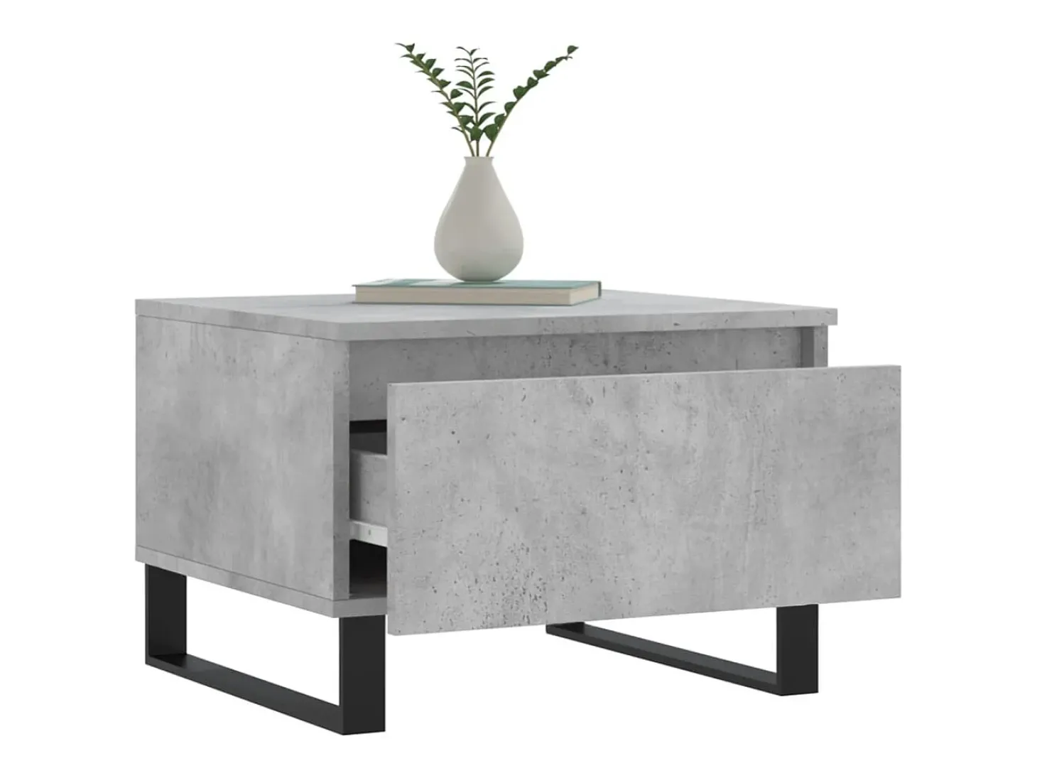 Conjunto de 2 Mesas de Centro | Mesa de apoio | Mesa de café 50x46x35 cm deriv. madeira cinza-cimento
