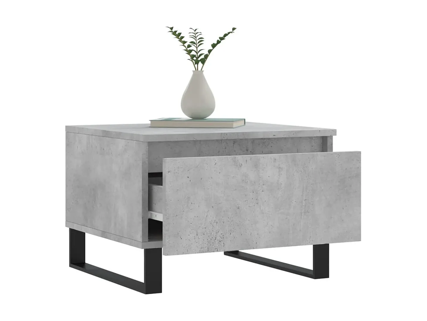 Conjunto de 2 Mesas de Centro | Mesa de apoio | Mesa de café 50x46x35 cm deriv. madeira cinza-cimento