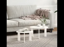 Conjunto de 2 Mesas de Centro | Mesa de apoio Branco 47.5x47.5x27 cm