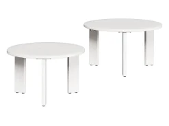 Conjunto de 2 Mesas de Centro | Mesa de apoio Branco 47.5x47.5x27 cm