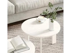 Conjunto de 2 Mesas de Centro | Mesa de apoio Branco 47.5x47.5x27 cm